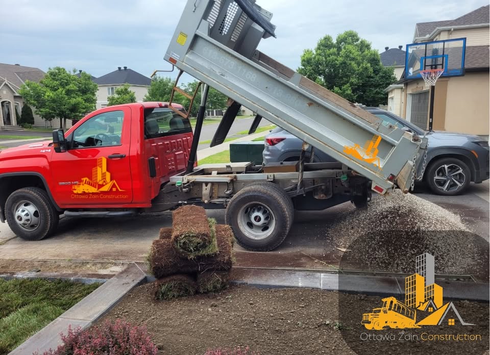 Ottawa Zain Construction truck on a residential job site